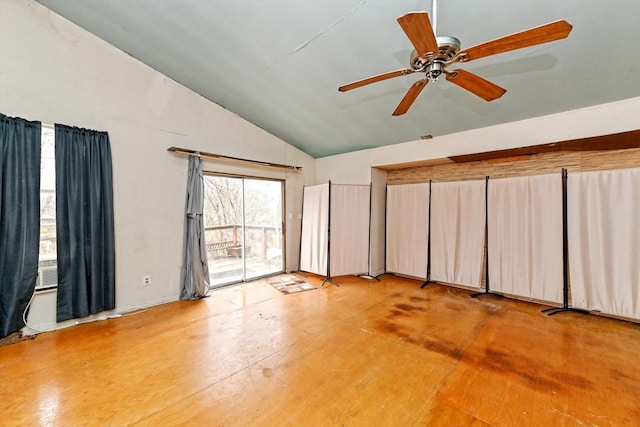 empty room with lofted ceiling