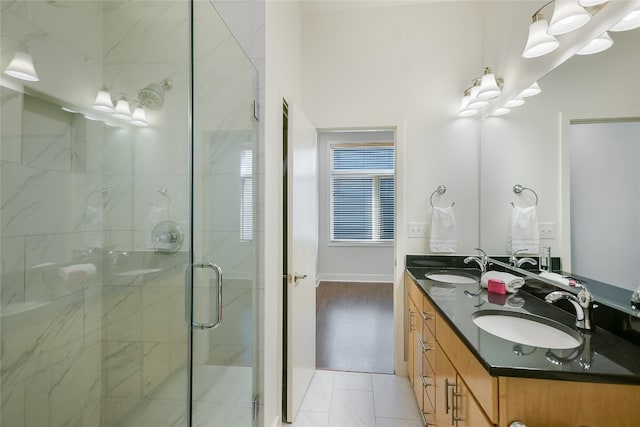 1702 S Lamar Blvd Unit 22, Austin, TX 78704 - full bath with a stall shower and double vanity