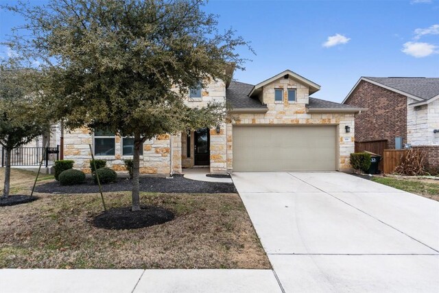 view of front of house with a garage