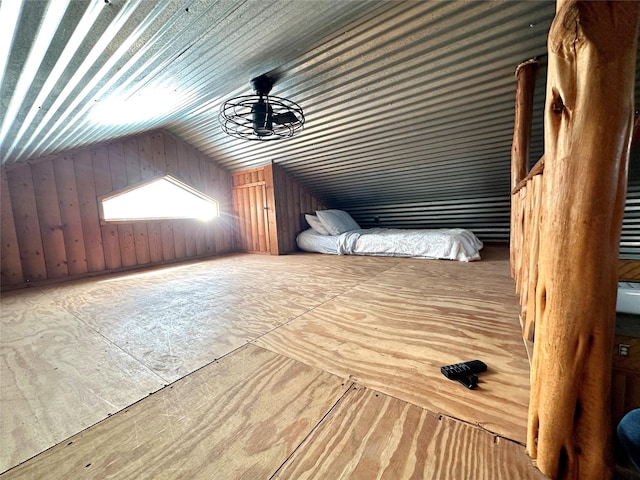 unfurnished bedroom featuring vaulted ceiling