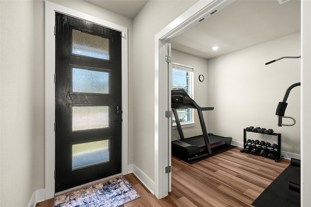 entryway featuring hardwood / wood-style floors