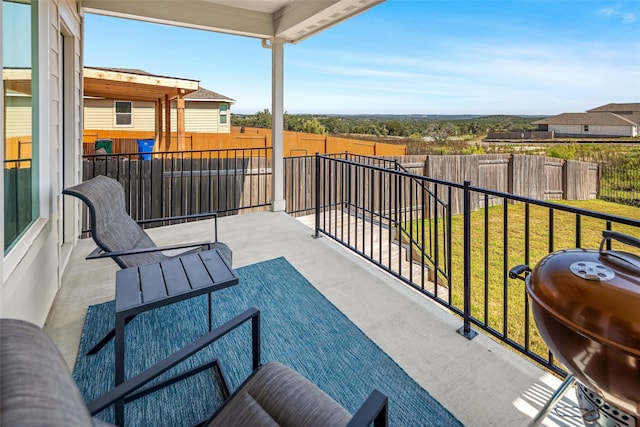 balcony with a grill