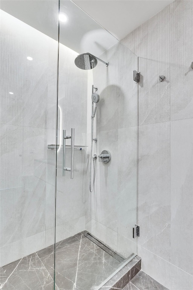 bathroom featuring walk in shower