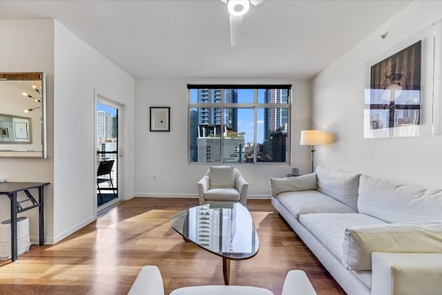 living room featuring hardwood / wood-style floors