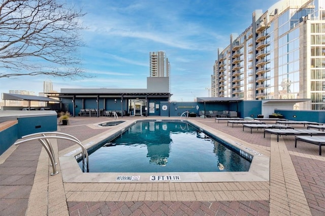 view of pool with a patio area