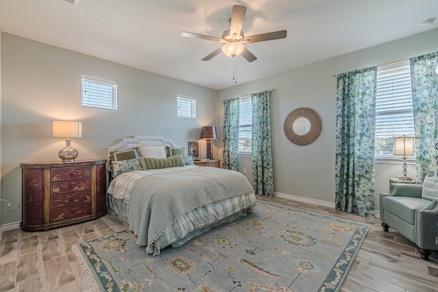 404 Eagle Dr, San Marcos, TX 78666 - bedroom featuring light wood-style floors and a ceiling fan