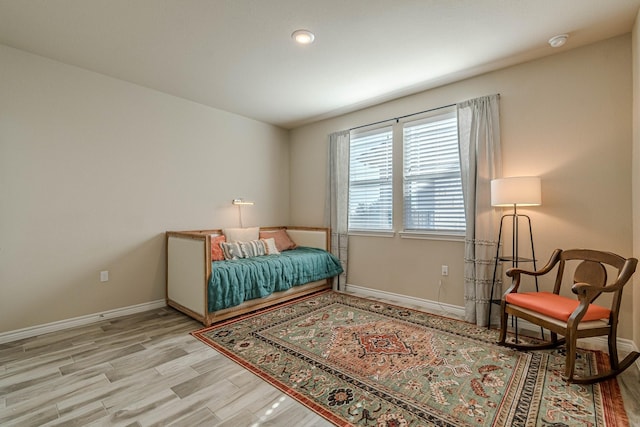 bedroom featuring light hardwood / wood-style flooring