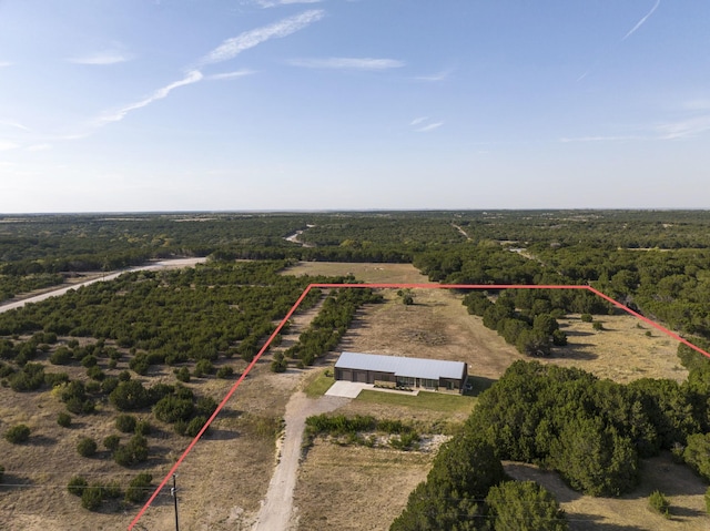 drone / aerial view with a rural view