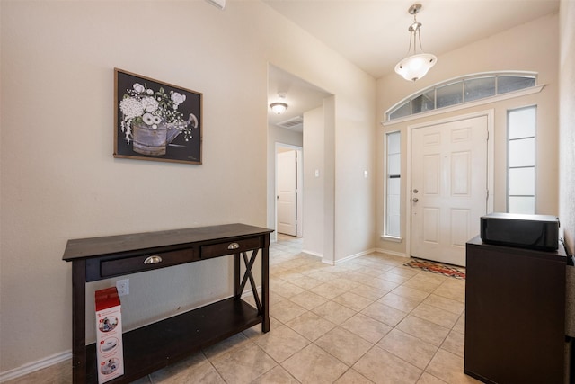 view of tiled foyer