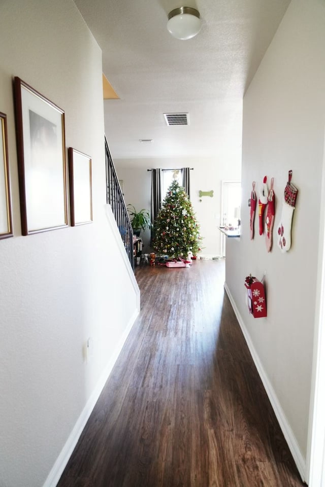 hall featuring dark hardwood / wood-style flooring