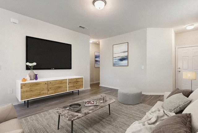 living room featuring hardwood / wood-style flooring