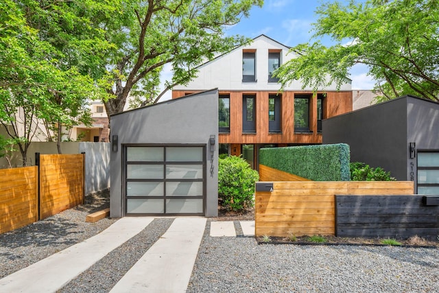 contemporary house with a garage