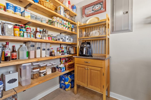 pantry with electric panel