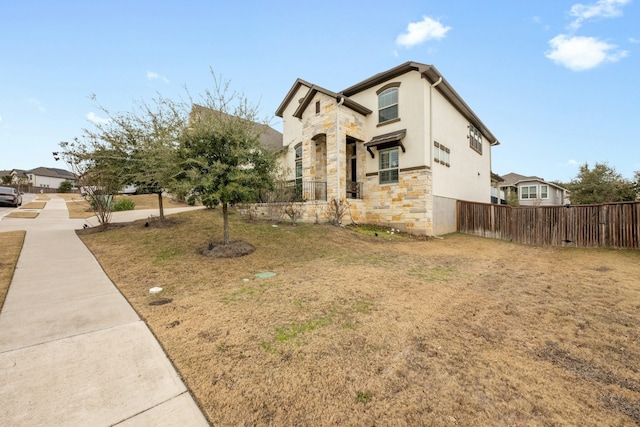 exterior space with a front yard