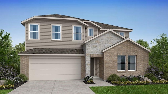 view of front of house with a garage