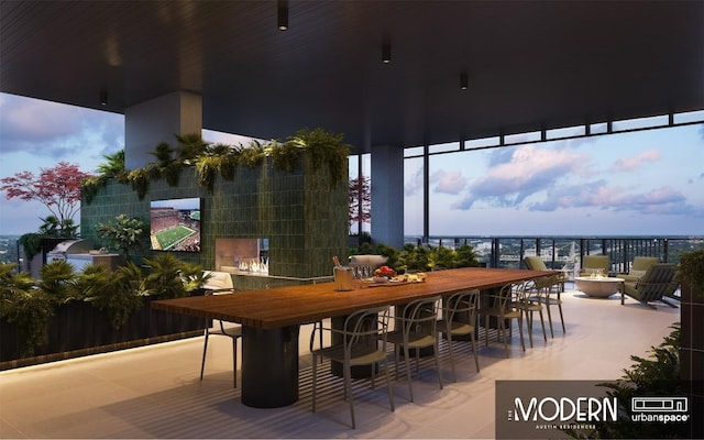 610 Davis St Unit 3105, Austin, TX 78701 - view of patio with a fire pit and an outdoor bar