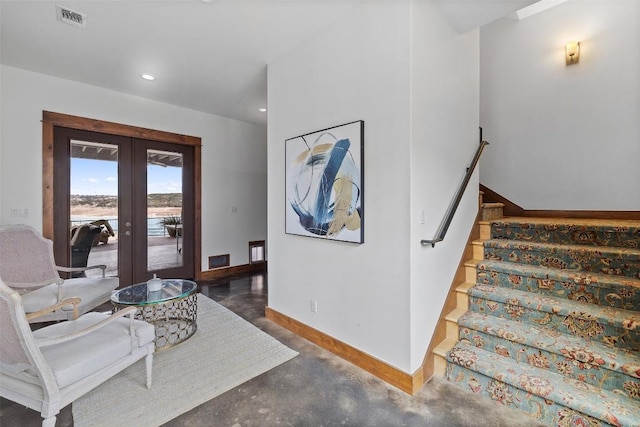 interior space with french doors