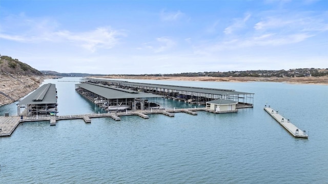 view of water feature featuring a boat dock