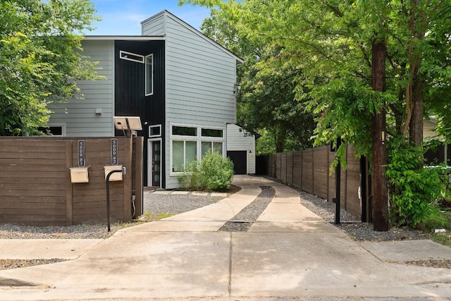 view of home's exterior with a garage