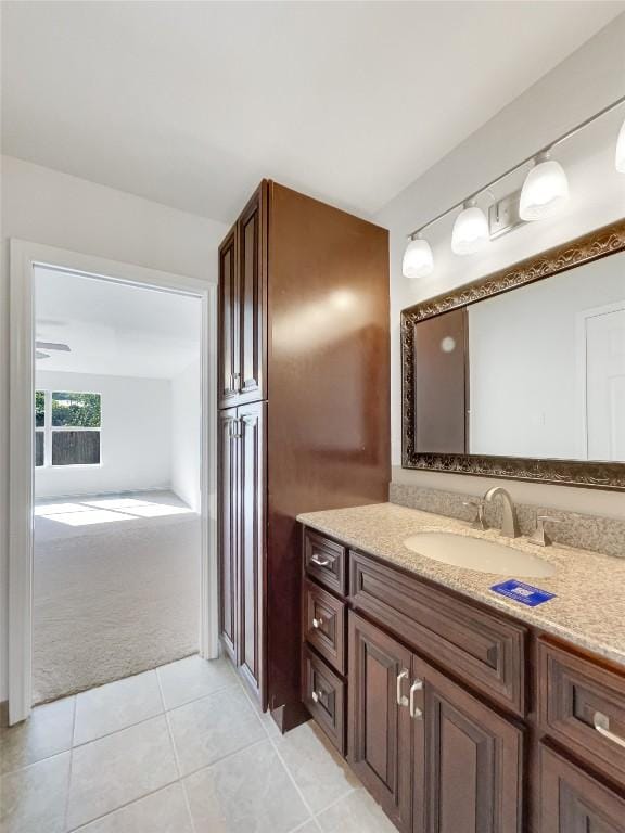 8222 Kearsarge Dr, Austin, TX 78745 - bathroom with vanity and tile patterned flooring