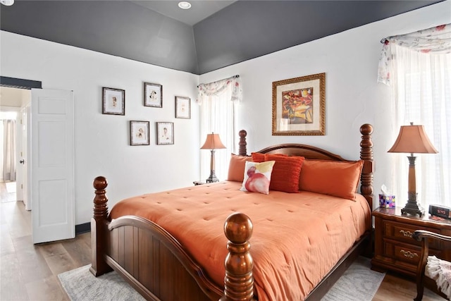 bedroom featuring light hardwood / wood-style flooring