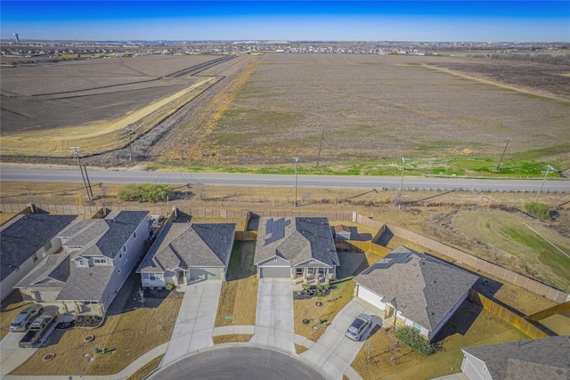 bird's eye view featuring a rural view