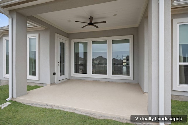 view of patio / terrace with ceiling fan