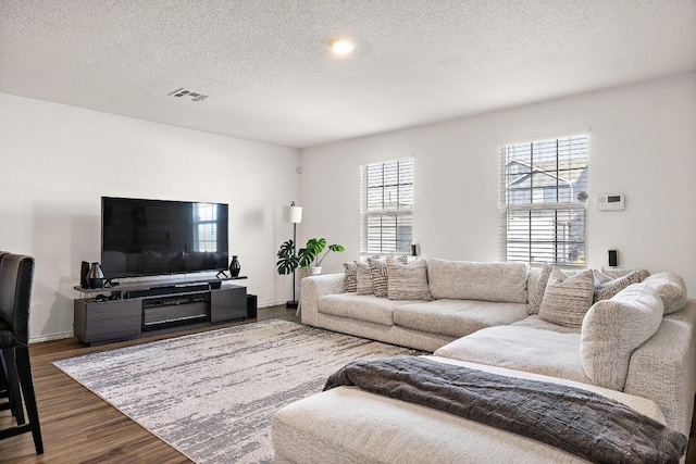 13413 Mussel Run, Elgin, TX 78621 - living room with a textured ceiling and wood finished floors