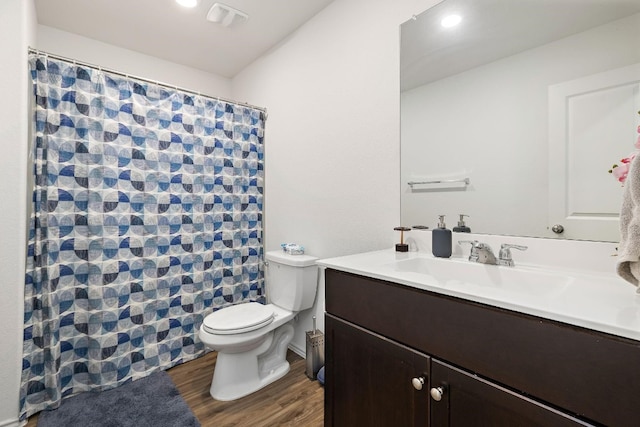 13413 Mussel Run, Elgin, TX 78621 - full bath with vanity, wood finished floors, and a shower with curtain