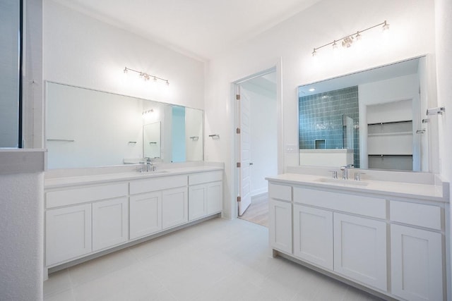 228 Running Fawn, Georgetown, TX 78628 - bathroom with two vanities and a closet