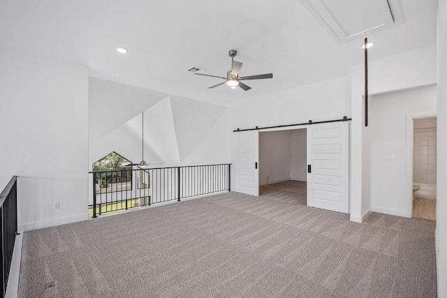 228 Running Fawn, Georgetown, TX 78628 - unfurnished bedroom featuring attic access, carpet floors, and recessed lighting