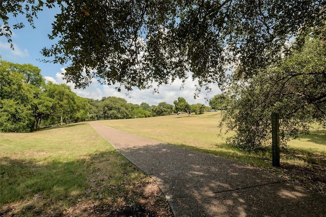 view of home's community with a yard