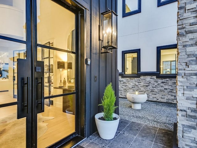 entrance to property featuring french doors