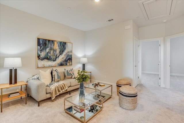 living room featuring carpet