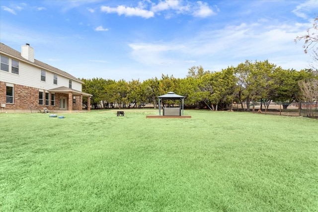 view of yard featuring a gazebo