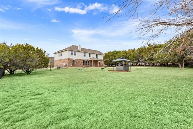 view of yard with a gazebo