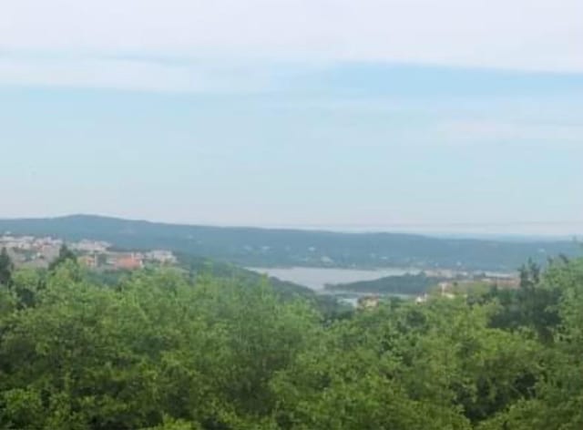 view of mountain feature with a water view