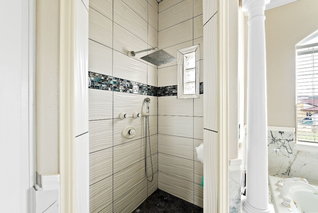 full bath featuring a shower stall