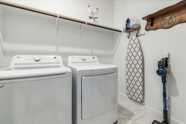 laundry area featuring washer and dryer