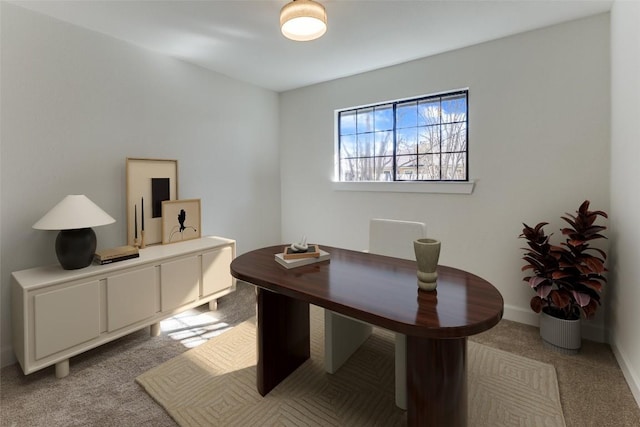 view of carpeted home office