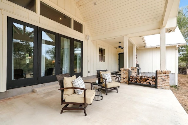 3975 Fm 3158, Dale, TX 78616 - view of patio with french doors and ceiling fan