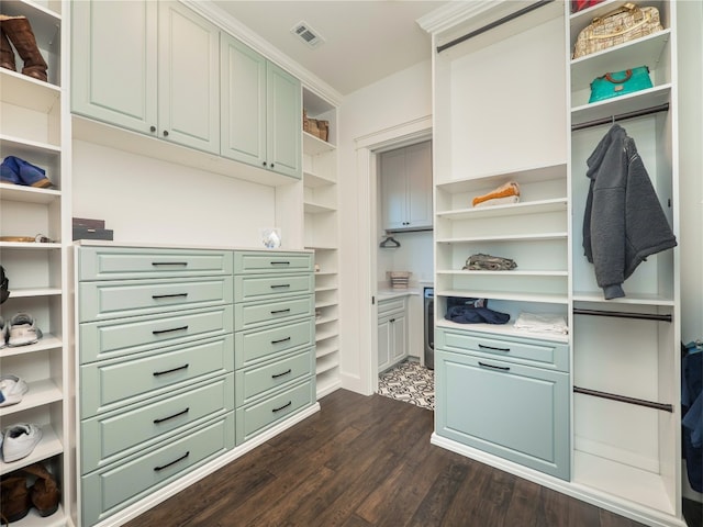 102 Canyon Turn Trl, Austin, TX 78734 - spacious closet featuring dark wood-type flooring and visible vents