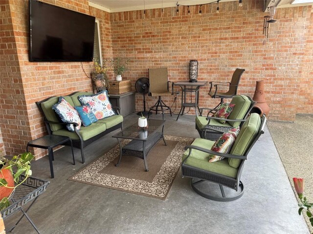 view of patio / terrace featuring an outdoor hangout area