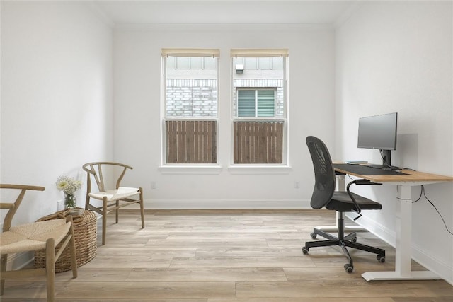 821 Olinda Way, Liberty Hill, TX 78642 - office space featuring ornamental molding and light wood finished floors