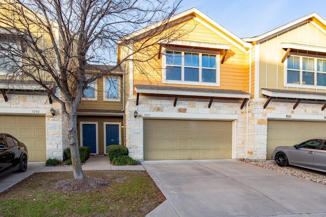 view of property with a garage