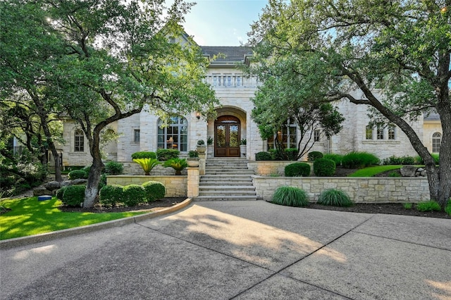 view of front of home with french doors