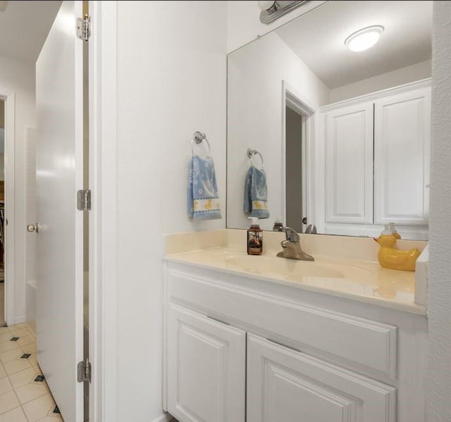 bathroom featuring vanity and tile patterned floors