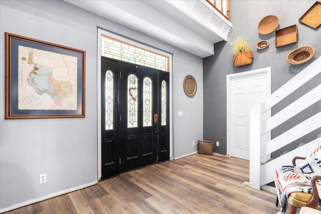 foyer featuring light hardwood / wood-style flooring