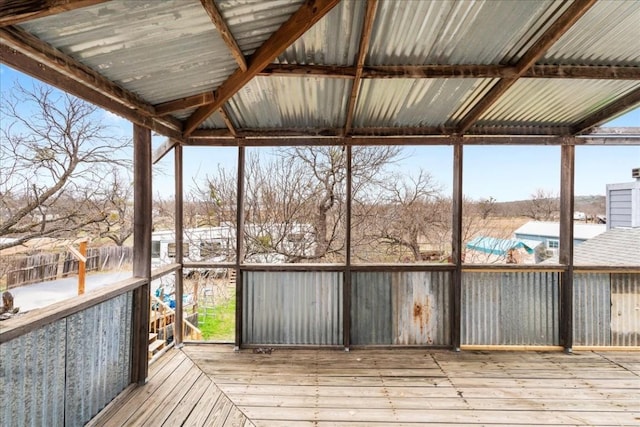 view of unfurnished sunroom