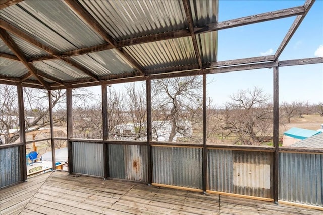 view of unfurnished sunroom